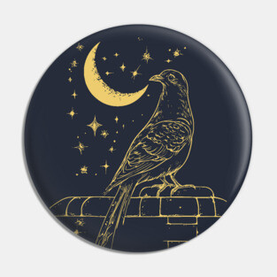 Urban Celestial Pigeon – A Bird of the Night Sky Pin