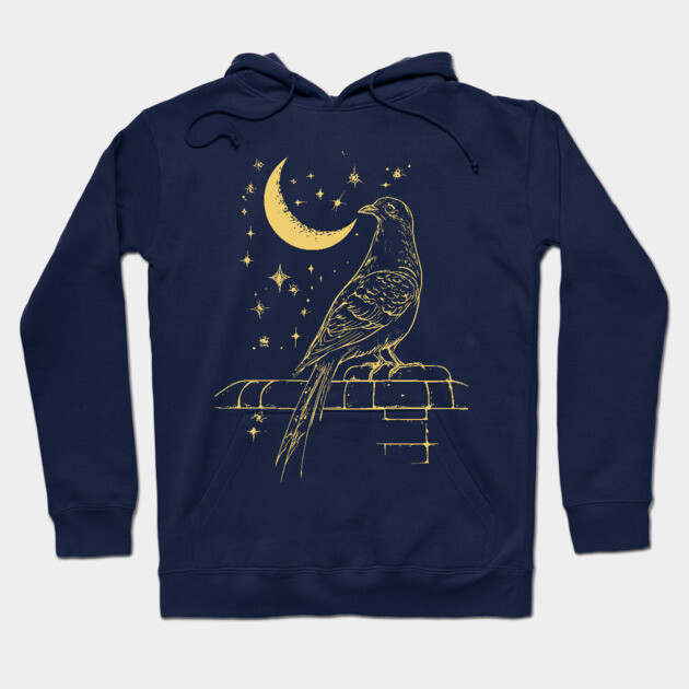 Urban Celestial Pigeon – A Bird of the Night Sky Hoodie by TuncGK