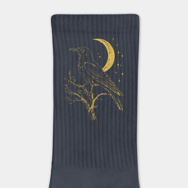 Mystical Raven and Moon – Celestial Symbol of Wisdom by TuncGK