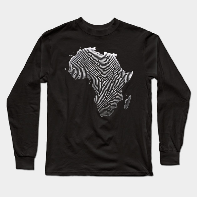 Africa DNA, Africa Fingerprint Long Sleeve T-Shirt by UrbanLifeApparel