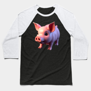 Cute Pig Baseball T-Shirt