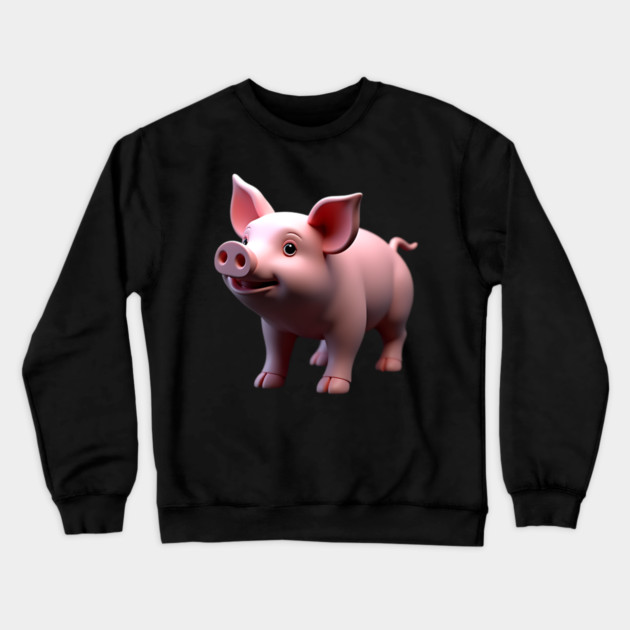 Pink Baby Pig Crewneck Sweatshirt by animegirlnft