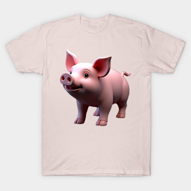Pink Baby Pig T-Shirt by animegirlnft