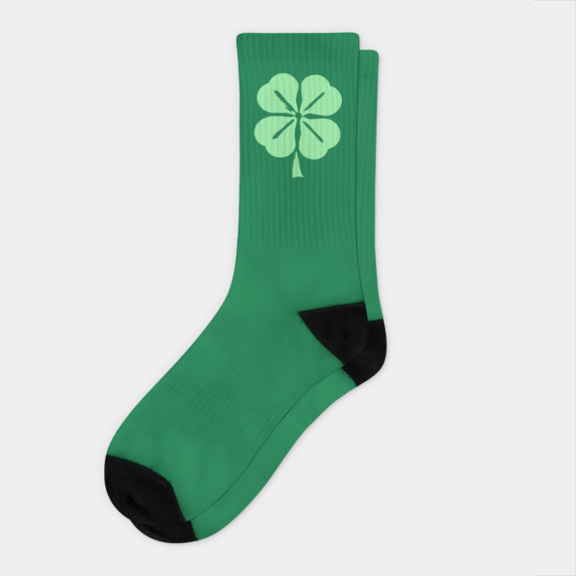 Minimalist Four Leaf Clover Socks by DonWillisJrArt