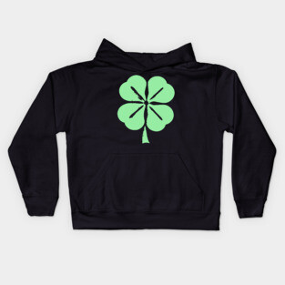 Minimalist Four Leaf Clover Kids Hoodie
