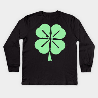 Minimalist Four Leaf Clover Kids Long Sleeve T-Shirt
