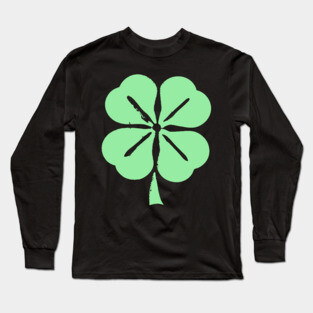 Minimalist Four Leaf Clover Long Sleeve T-Shirt