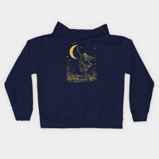Mystical Woman Reaching for the Moon – Celestial Dreams Kids Hoodie