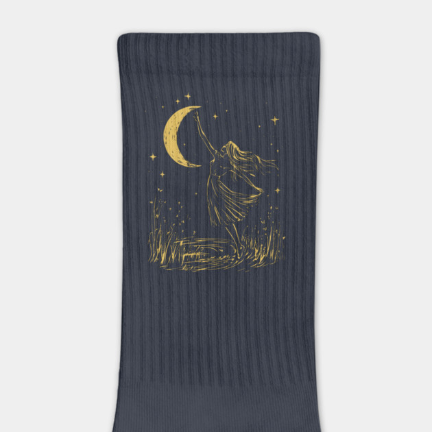 Mystical Woman Reaching for the Moon – Celestial Dreams by TuncGK