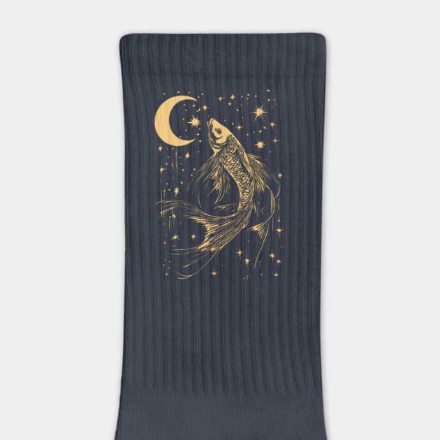 Celestial Goldfish Floating in the Night – Mystic Water Spirit by TuncGK
