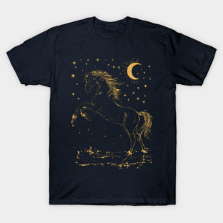 Celestial Horse in Motion – Wild Spirit Under the Stars T-Shirt