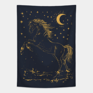 Celestial Horse in Motion – Wild Spirit Under the Stars Tapestry