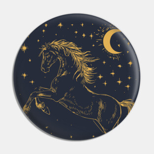 Celestial Horse in Motion – Wild Spirit Under the Stars Pin
