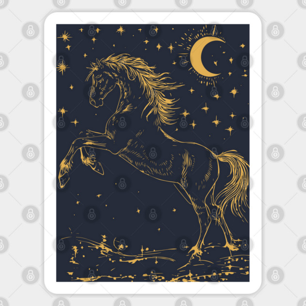 Celestial Horse in Motion – Wild Spirit Under the Stars Sticker by TuncGK