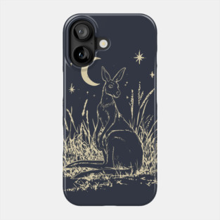 Mystical Kangaroo Under Starlit Sky – Celestial Outback Dream Phone Case