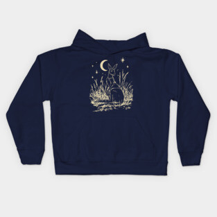 Mystical Kangaroo Under Starlit Sky – Celestial Outback Dream Kids Hoodie