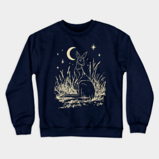 Mystical Kangaroo Under Starlit Sky – Celestial Outback Dream Crewneck Sweatshirt
