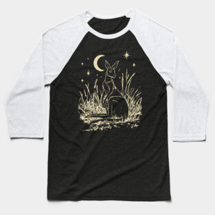 Mystical Kangaroo Under Starlit Sky – Celestial Outback Dream Baseball T-Shirt