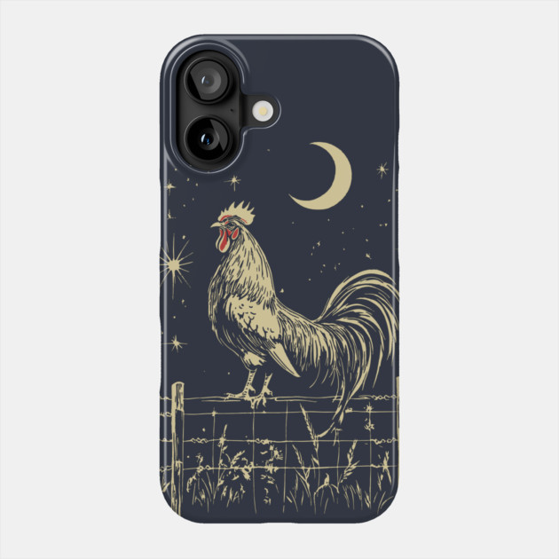 Celestial Rooster at Dawn – Mystical Sunrise Awakening Phone Case by TuncGK