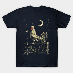Celestial Rooster at Dawn – Mystical Sunrise Awakening T-Shirt