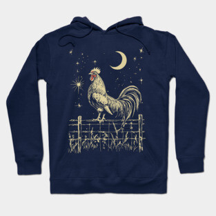 Celestial Rooster at Dawn – Mystical Sunrise Awakening Hoodie