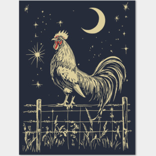 Celestial Rooster at Dawn – Mystical Sunrise Awakening Posters and Art