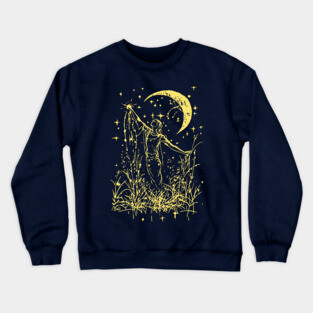 Celestial Goddess Under the Moon – Feminine Lunar Energy Crewneck Sweatshirt
