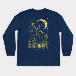 Celestial Goddess Under the Moon – Feminine Lunar Energy Kids Long Sleeve T-Shirt