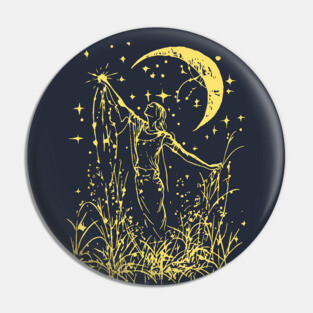 Celestial Goddess Under the Moon – Feminine Lunar Energy Pin