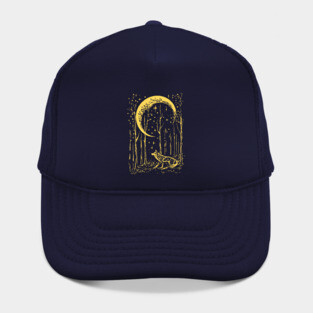 Mystical Wolf Howling at the Crescent Moon – Spirit of the Night Hat