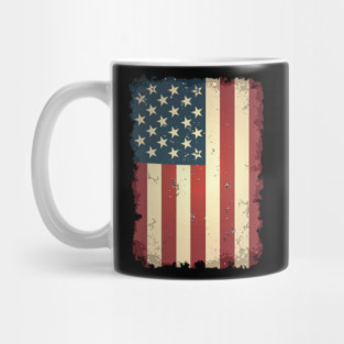 Weathered Resilience: Distressed Stars and Stripes Mug
