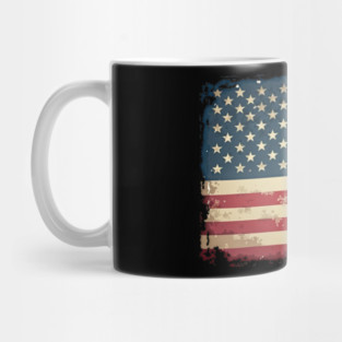 Weathered Resilience: Distressed Stars and Stripes Mug