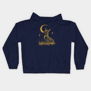 Celestial Baby Donkey Under the Moon – Gentle Nighttime Whimsy Kids Hoodie