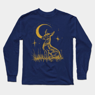 Celestial Baby Donkey Under the Moon – Gentle Nighttime Whimsy Long Sleeve T-Shirt
