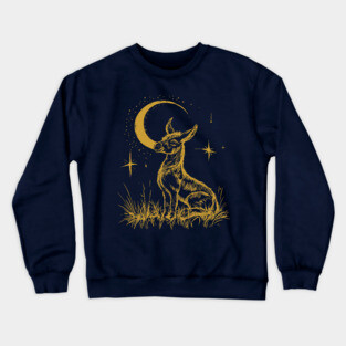 Celestial Baby Donkey Under the Moon – Gentle Nighttime Whimsy Crewneck Sweatshirt