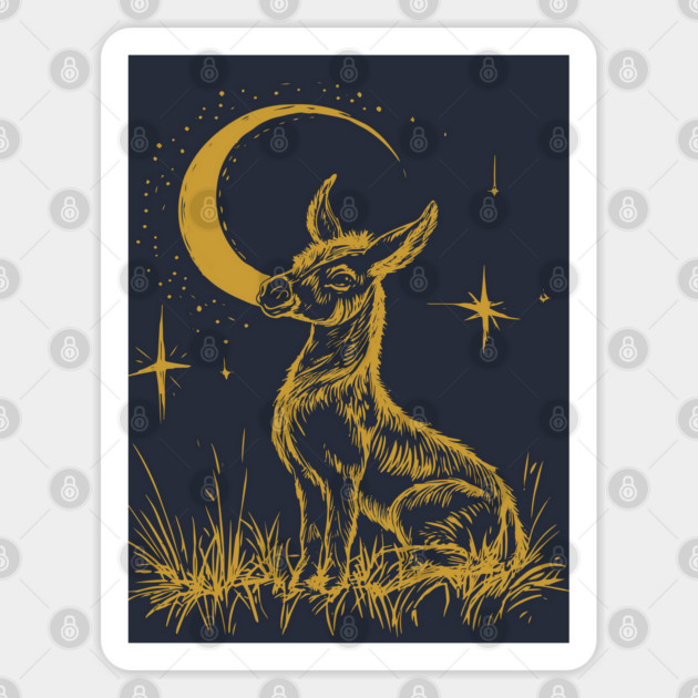 Celestial Baby Donkey Under the Moon – Gentle Nighttime Whimsy Sticker by TuncGK