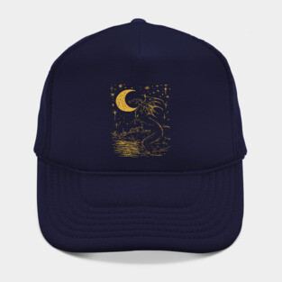 Mystical Dragon by the Moonlit Waters – Celestial Fantasy Beast Hat
