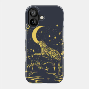 Celestial Leopard in the Night – Moonlit Jungle Majesty Phone Case