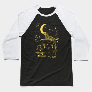 Celestial Leopard in the Night – Moonlit Jungle Majesty Baseball T-Shirt
