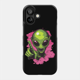 Cosmic Command: The Pointing Alien Phone Case