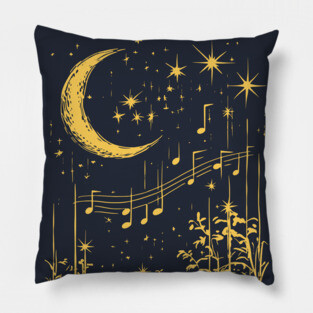 Melodies in the Moonlight – Mystical Music and Nature Fusion Pillow