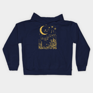 Melodies in the Moonlight – Mystical Music and Nature Fusion Kids Hoodie