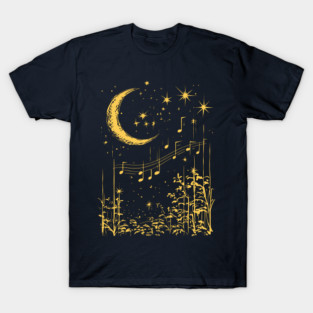 Melodies in the Moonlight – Mystical Music and Nature Fusion T-Shirt
