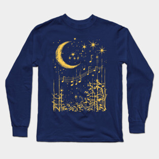 Melodies in the Moonlight – Mystical Music and Nature Fusion Long Sleeve T-Shirt