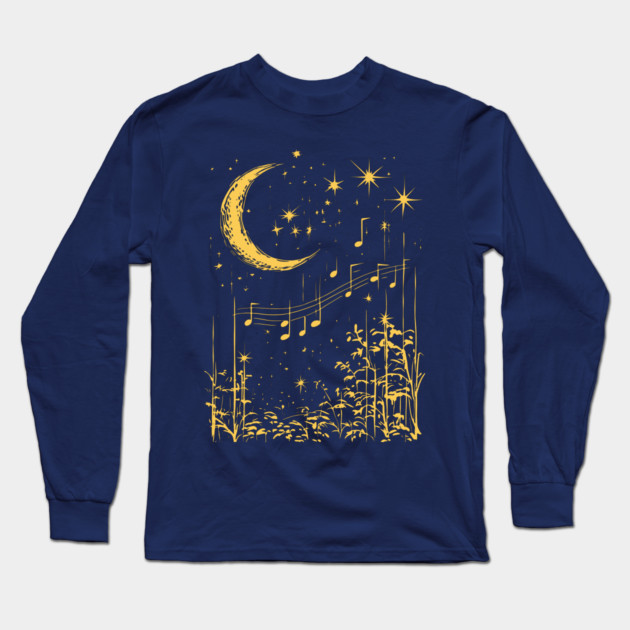 Melodies in the Moonlight – Mystical Music and Nature Fusion Long Sleeve T-Shirt by TuncGK