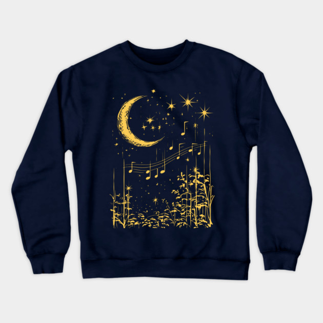 Melodies in the Moonlight – Mystical Music and Nature Fusion Crewneck Sweatshirt by TuncGK
