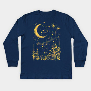 Melodies in the Moonlight – Mystical Music and Nature Fusion Kids Long Sleeve T-Shirt