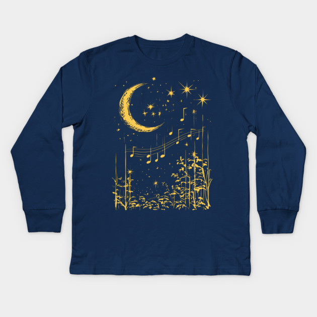 Melodies in the Moonlight – Mystical Music and Nature Fusion Kids Long Sleeve T-Shirt by TuncGK