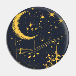 Melodies in the Moonlight – Mystical Music and Nature Fusion Pin