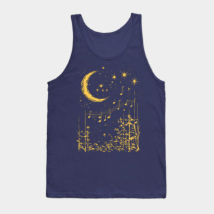 Melodies in the Moonlight – Mystical Music and Nature Fusion Tank Top